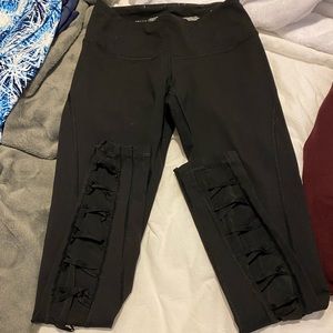 Victoria Secret Spot black lace workout leggings